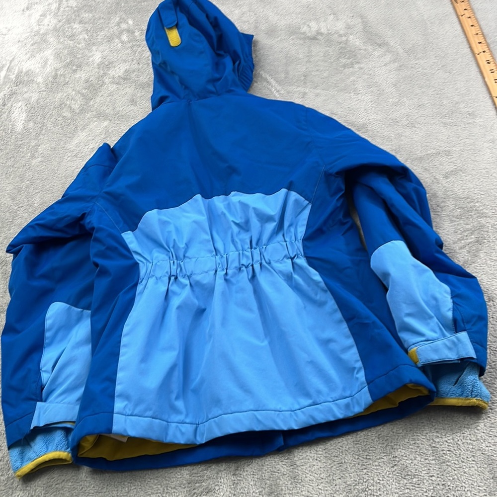Lands End M 10-12 Blue Yellow Full Zip Lined Coat - Picture 11 of 13